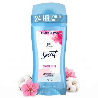 Secret Invisible Solid Antiperspirant Deodorant Stick  Powder Fresh  2.6oz