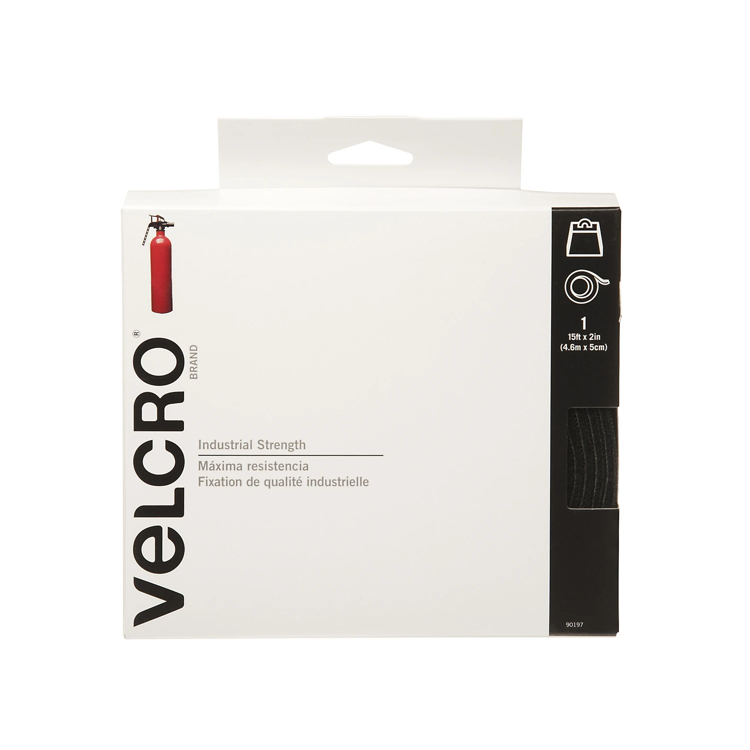 VELCRO Brand Hook and Loop Industrial Strength Tape Roll  15 Feet x 2 Inches  Black